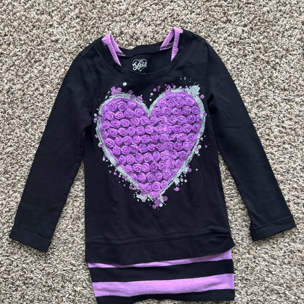 Stylish Black and Purple Heart Top